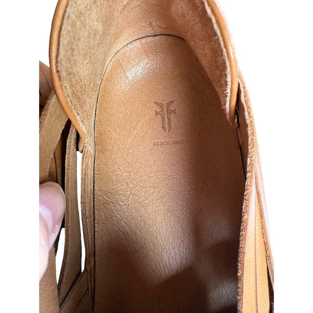 Frye Ivy Huarache Leather Slip On Sneakers Camel Tan 9.5M 3470090-CAM - Picture 7 of 8